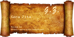 Gera Zita névjegykártya